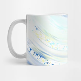 Circular Abstract Blue and Yellow Smeared Paint Spiral, made by EndlessEmporium Mug